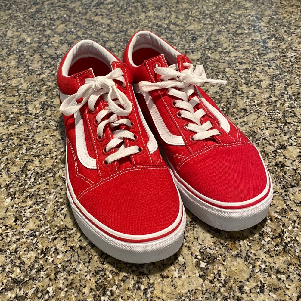Old Skool Vans Canvas, in Red size Womens 9, Mens 7.5